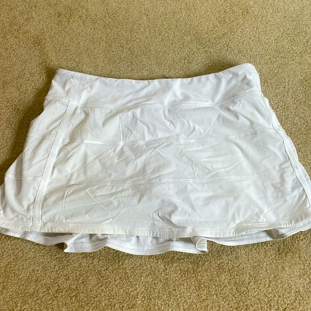 White Lululemon Pace Rival Mid-Rise Skirt